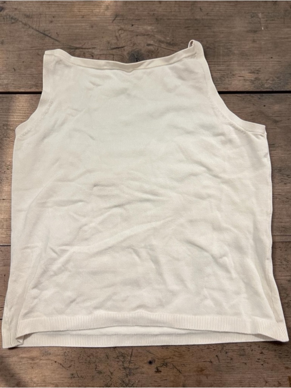 Boston Proper Cream Sleeveless Knit Tank